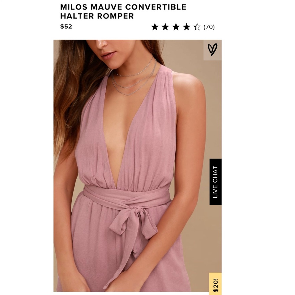 MILOS MAUVE CONVERTIBLE HALTER ROMPER